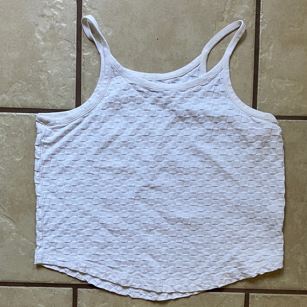 Madewell White Smocked Sleeveless Camisole